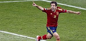 La gioia di Jordi Alba dopo il gol. Reuters