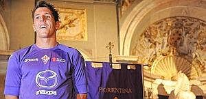 Stevan Jovetic, 22 anni, qui alla presentazione delle maglia della Fiorentina. Ansa