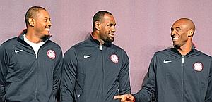 Carmelo Anthony, LeBron James e Kobe Bryant: 3 stelle Usa. Afp