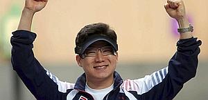 La gioia del vincitore Jin Jong-oh. Reuters
