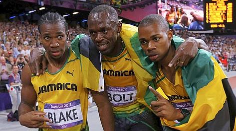 Il podio dei 200: Giamaica padrona, non c'è solo Bolt. Reuters
