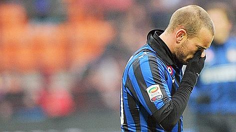 Wesley Sneijder, 28 anni,  in rotta con l'Inter. Ansa