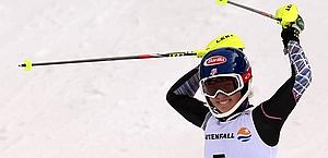 Mikaela Shiffrin, 17 anni, oro in slalom. Afp