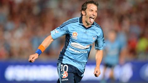 Alessandro Del Piero, 38 anni, con la maglia del Sydney. Epa