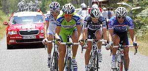 Daniel Oss in fuga al Tour 2010. Bettini