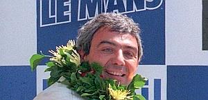 Michele Alboreto nella vittoriosa 24 Ore di le Mans del 1997. Epa