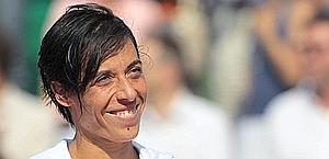Il sorriso della Schiavone dopo la finale di Parigi 2011. Afp