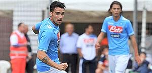 Luca Cigarini, 25 anni, in ritiro con il Napoli. Lapresse