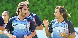 Alberto Gilardino, 29 anni, con Pirlo in azzurro. Ansa