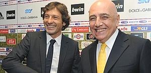 Leonardo, dirigente del Psg, e Galliani, a.d. del Milan. Reuters