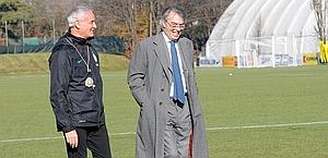 Massimo Moratti con Claudio Ranieri. Inter.it