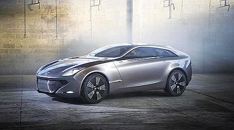 L'auto elettrica sportiva Hyundai i-oniq in mostra al Salone di Ginevra