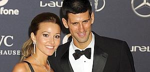 Djokovic con Jelena, ex studentessa della Bocconi. Epa