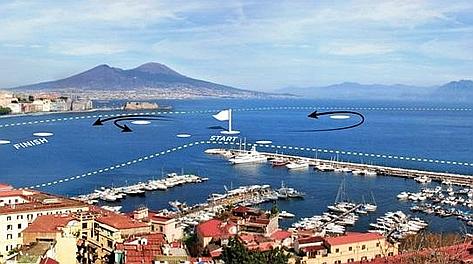 Il campo di regata sul Golfo di Napoli