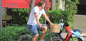 Francesco Totti, qui durante la prima parte delle vacanze a Miami. Epa