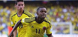 Dorlan Pabon con la maglia della nazionale colombiana. Ansa