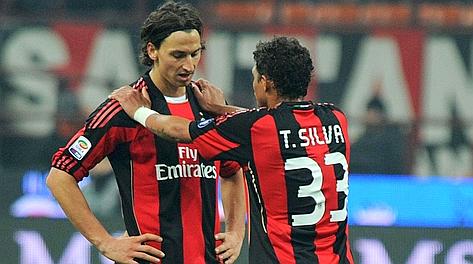 Ibrahimovic e Thiago Silva in un'immagine del 2011. Ansa