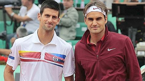 Novak Djokovic e Roger Federer: sfida numero 28 per i due fuoriclasse. Afp
