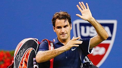 Roger Federer saluta gli Us Open. Reuters
