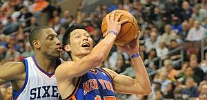 Jeremy Lin l'anno scorso con New York Knicks. Afp