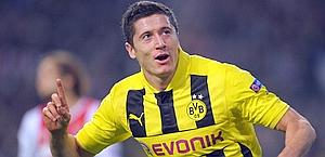Robert Lewandowski, 24 anni, attaccante polacco del Borussia Dortmund. Epa
