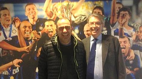 Elio con Massimo Moratti. Inter.it