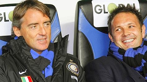 Roberto Mancini e Sinisa Mihajlovic ai tempi dell'Inter. Afp