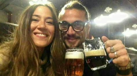 L'attaccante della Roma Osvaldo con la fidanzata. Twitter 