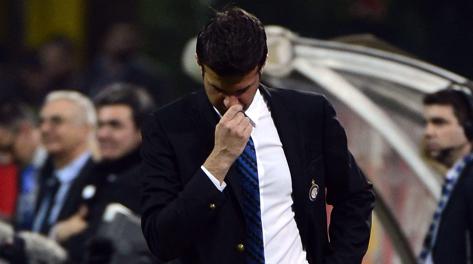 Il tecnico dell'Inter, Andrea Stramaccioni. Afp