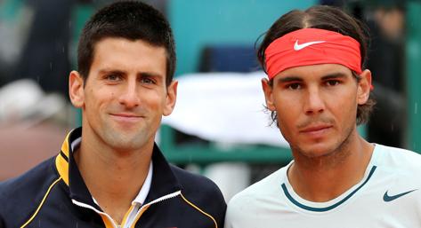 Novak Djokovic insieme a Rafa Nadal. LaPresse