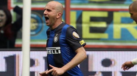 Tommaso Rocchi torna titolare nell'Inter, contro la sua ex, la Lazio. Ansa 