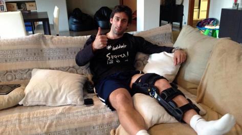 Anche Milito si  recentemente infortunato a un ginocchio. Ansa
