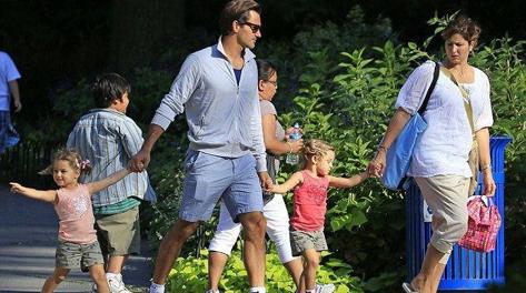 Roger Federer a Roma con moglie e figlie