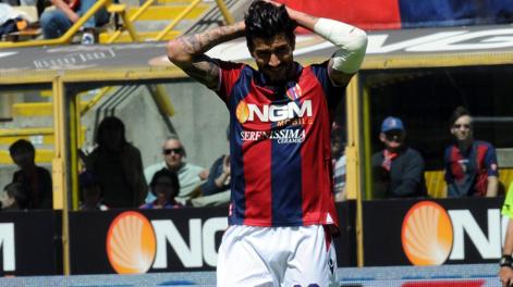 Panagiotis  Kone si dispera dopo l’ennesima occasione persa dal Bologna. LaPresse