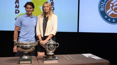 Rafa Nadal e Maria Sharapova, vincitori 2012. Ansa