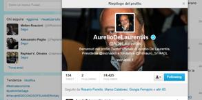 Il profilo twitter di De Laurentiis
