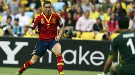 Fernando Torres a segno contro Tahiti. Reuters