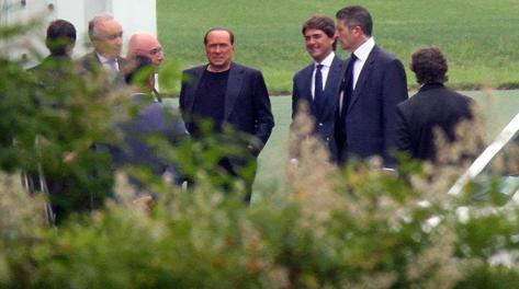 Silvio Berlusconi all'arrivo a Milanello. LaPresse