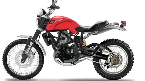 Il disegno della possibile Ducati Scrambler