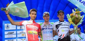 Il podio del Memorial Pantani. Bettini