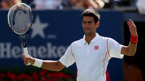 Novak Djokovic al termine della faticosa sfida. Afp