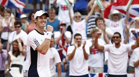 Andy Murray esulta: la Gran Bretagna torna tra i big. Action Images