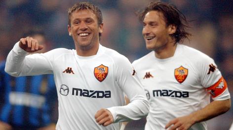 Cassano e Totti nel 2002-03. Ap