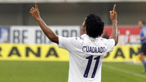 Braccia al cielo di Guillermo Cuadrado dopo l'1-1. Ap