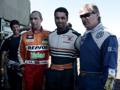 In primo piano Stephane Peterhansel, Nasser Al Attiyah e Carlos Sainz alla Dakar 2009. EPA