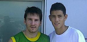 Il baby fenomeno del Barca con Leo Messi