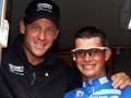 Lance Armstrong e Paolo Savoldelli al Giro d’Italia 2005, vinto dal bergamasco. Bettini