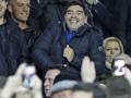 Diego Armando Maradona, 53 anni, al San Paolo durante Napoli-Roma di coppa Italia. LaPresse