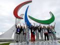 A Sochi campeggia il simbolo ufficiale dei  Giochi Paralimpici. Afp