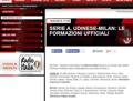 La pagina del sito del Milan con l'errore in panchina